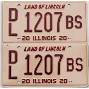 2020 Illinois Dealer License Plates Pair #1207BS