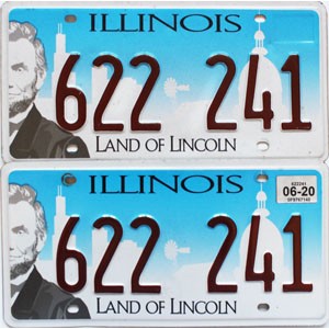 2020 Illinois License Plates Pair #622241