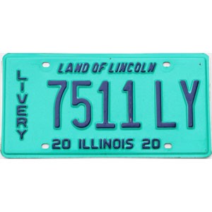 2020 Illinois Livery License Plate #7511