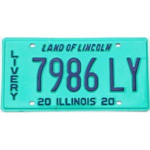 2020 Illinois Livery License Plate #7986