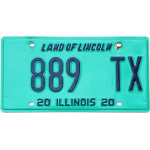 2020 Illinois Taxi License Plate #889