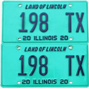 2020 Illinois Taxi License Plates Pair #198