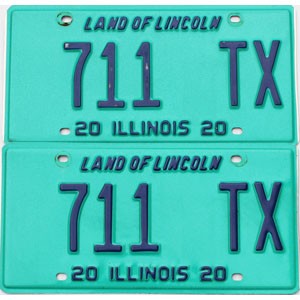 2020 Illinois Taxi License Plates Pair #711