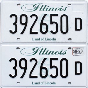2020 Illinois Truck License Plates Pair #392650D