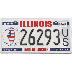 2020 Illinois Veteran License Plate #26293