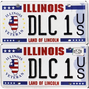 2020 Illinois Veteran License Plates Pair #DLC1