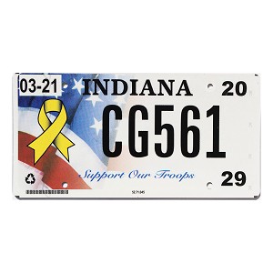 2020 Indiana Support Our Troops License Plate #CG561