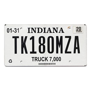 2020 Indiana Truck License Plate #180MZA