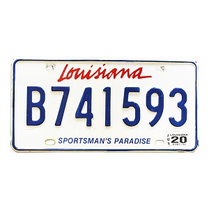2020 Louisiana Sportsman's Paradise License Plate #B741593