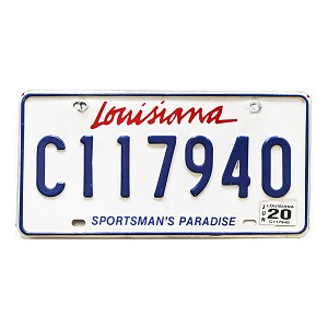 2020 Louisiana Sportsman's Paradise License Plate #C117940