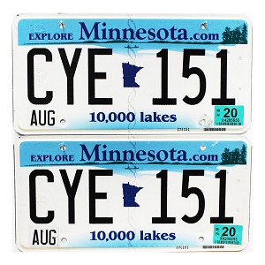 2020 Minnesota License Plates Pair #CYE151