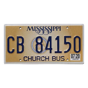 2020 Mississippi Church Bus License Plate #CB84150