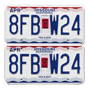 2020 Missouri License Plates Pair #8FBW24