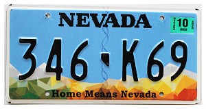 2020 Nevada License Plate #346K69
