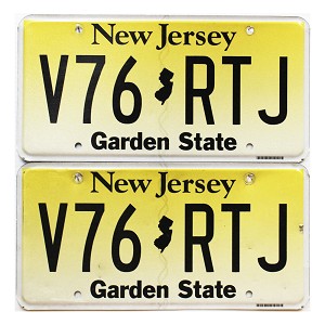 2020 New Jersey License Plates Pair #V76RTJ