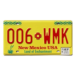 2020 New Mexico License Plate #006WMK