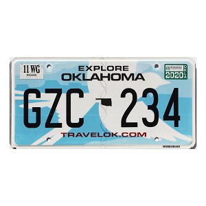 2020 Oklahoma License Plate #GZC234