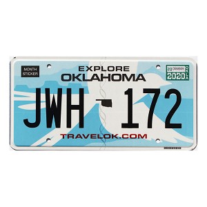 2020 Oklahoma License Plate #JWH172