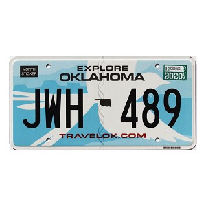 2020 Oklahoma License Plate #JWH489