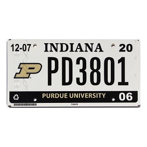 2020 Purdue University License Plate #PD3801