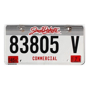 2020 South Dakota Commercial License Plate #83805V