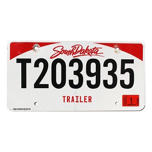 2020 South Dakota Trailer License Plate #T203935