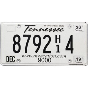 2020 Tennessee Truck License Plate #87924