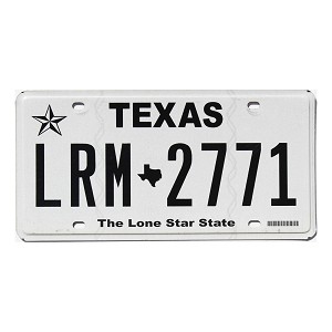 2020 Texas License Plate #LRM2771