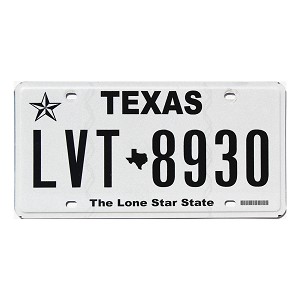 2020 Texas License Plate #LVT8930
