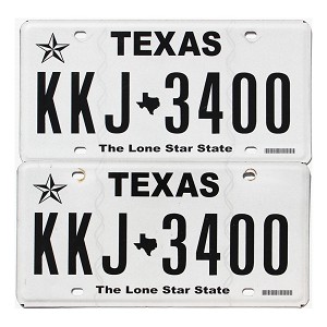 2020 Texas License Plates Pair #KKJ3400