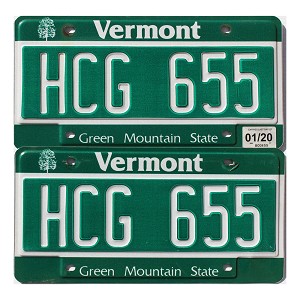 2020 Vermont License Plates Pair #HCG655