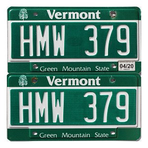 2020 Vermont License Plates Pair #HMW379
