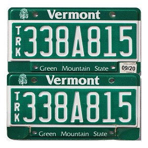 2020 Vermont Truck License Plates Pair #338A815