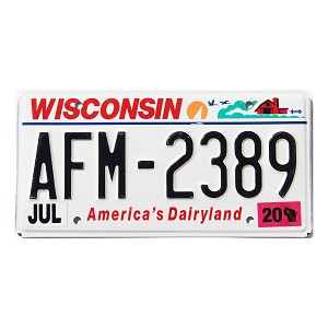 2020 Wisconsin License Plate #AFM2389