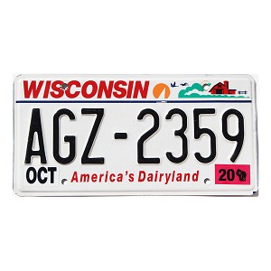 2020 Wisconsin License Plate #AGZ2359