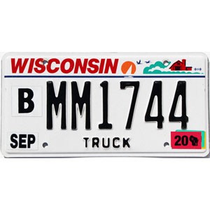 2020 Wisconsin Truck License Plate #MM1744