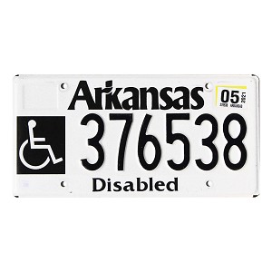 2021 Arkansas Disabled License Plate #376538