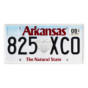 2021 Arkansas License Plate #825XCO
