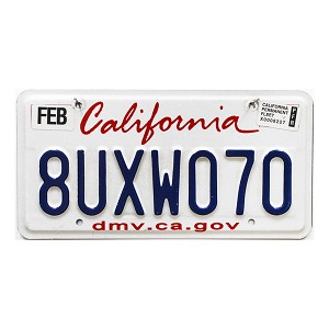 2021 California Fleet License Plate #8UXW070