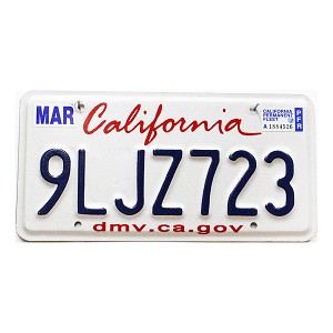 2021 California Fleet License Plate #9LJZ723