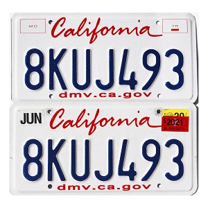 2021 California License Plates Pair #8KUJ493