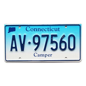 2021 Connecticut Camper License Plate #AV97560