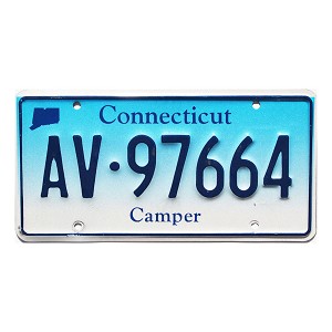 2021 Connecticut Camper License Plate #AV97664