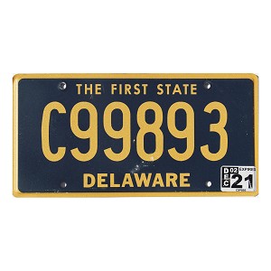 2021 Delaware C License Plate #99893