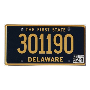 2021 Delaware License Plate #301190