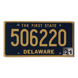 2021 Delaware License Plate #506220