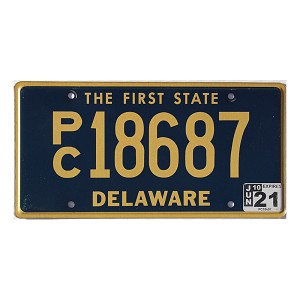 2021 Delaware PC License Plate #18687