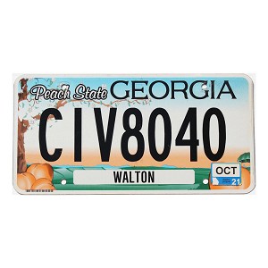 2021 Georgia License Plate #CIV8040