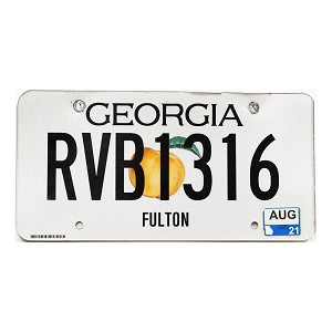 2021 Georgia License Plate #RVB1316