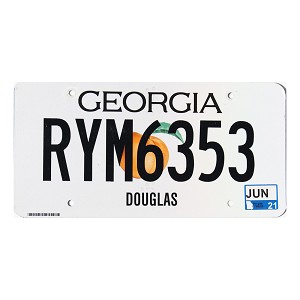 2021 Georgia License Plate #RYM6353